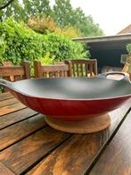 Wokpan gietijzer rood 34 cm, Huis en Inrichting, Ophalen of Verzenden, Gebruikt, Gietijzer, Wok