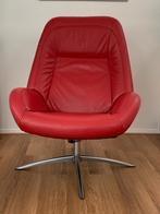 Rode Leren Draaifauteuil van Montel - Verstelbaar, Ophalen, Gebruikt, 75 tot 100 cm, Metaal