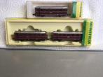 Minitrix Diesel met 2 wagons, Treinset, Gelijkstroom, Trix, Ophalen of Verzenden