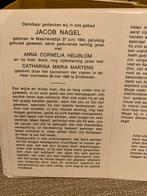 Nagel x Heijblom x Martens 1904 Maartensdijk 1980 Eindhoven, Ophalen of Verzenden, Bidprentje