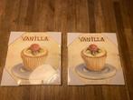 Clayre & Eef schilderij cupcake met roos, NIEUW, Huis en Inrichting, Woonaccessoires | Schilderijen, Tekeningen en Foto's, Ophalen of Verzenden