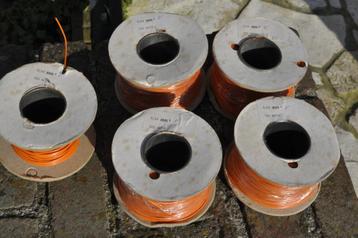 Partij flexibel 0,34mm2 draad Oranje en Groen totaal 600m beschikbaar voor biedingen