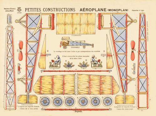 Eendekker - oude papieren bouwplaat - model B, Hobby en Vrije tijd, Modelbouw | Vliegtuigen en Helikopters, Nieuw, Overige merken