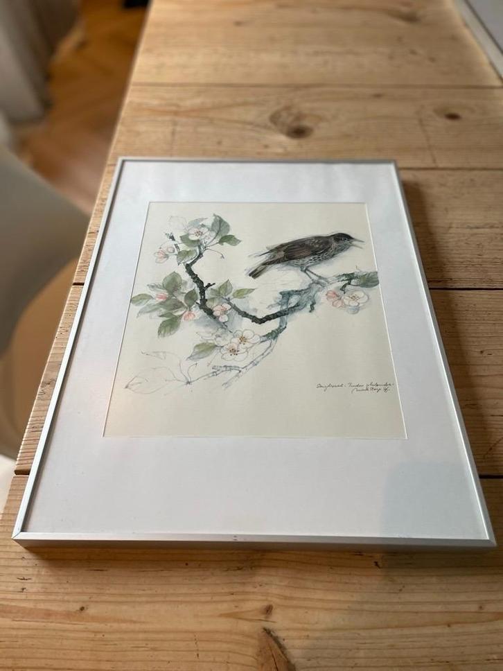 Aquarel Mads Stage (1922-2004) - origineel, Antiek en Kunst, Kunst | Schilderijen | Klassiek, Ophalen