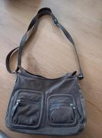 Leren Handtas / schoudertas Burkely taupe / grijs, Ophalen of Verzenden, Gebruikt, Grijs, Handtas