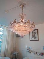 antieke bronzen kroonluchter met paars swarovski kristal, Ophalen of Verzenden, Zo goed als nieuw