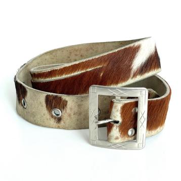 vintage lederen RIEM koeienbont rockabilly ceintuur ceintuur beschikbaar voor biedingen