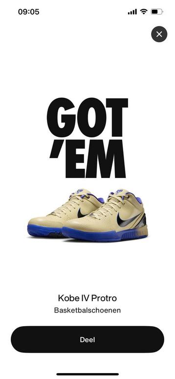 Kobe 4 protro Barcelona team gold 38,5 beschikbaar voor biedingen