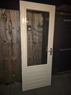 Hardhouten buitendeur. 82x211cm. Dubbelglas., Doe-het-zelf en Verbouw, Deuren en Horren, Ophalen, Gebruikt, 80 tot 100 cm, Buitendeur