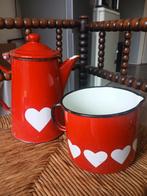 Emaille rood met hart, Ophalen