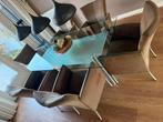 Eettafel en 6 eetkamerstoelen, Ophalen, Gebruikt, 4 tot 6 stoelen