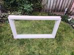 Hardhouten kozijn met dubbel glas, Doe-het-zelf en Verbouw, Kozijnen en Schuifpuien, Raamkozijn, Zo goed als nieuw, Minder dan 75 cm