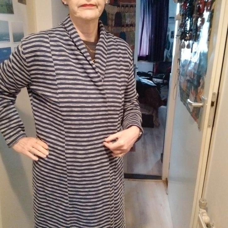 Angelle Milan Vest-Jas Blauw Wit XL, Kleding | Dames, Truien en Vesten, Zo goed als nieuw, Maat 46/48 (XL) of groter, Blauw, Ophalen of Verzenden