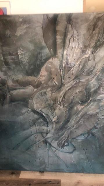 Waardevol abstract uit de Canarische  Eianden 144 x 122 cm. beschikbaar voor biedingen