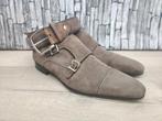 Magnanni grijs suede double monk schoenen 41,5 + riem, Overige kleuren, Verzenden, Magnanni, Gespschoenen