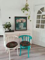2 vintage houten stoelen, Twee, Gebruikt, Bruin, Hout