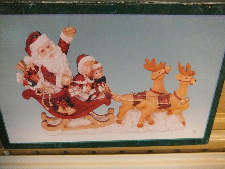 kerstman in slee,rendieren, Diversen, Kerst, Zo goed als nieuw, Ophalen of Verzenden