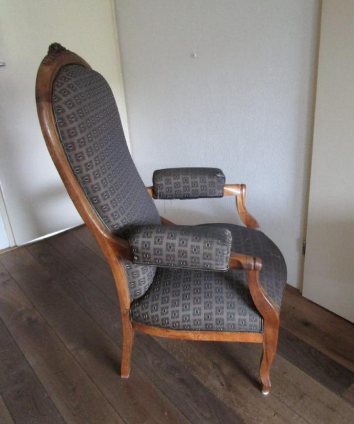 Nr.30: Antieke verstelbare Louis XV stoel Fauteuil, Antiek en Kunst, Antiek | Meubels | Stoelen en Banken, Ophalen