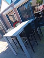 Statafel met 5 krukken, Huis en Inrichting, Barkrukken, Ophalen, 5 krukken of meer, Met voetsteun, Zo goed als nieuw