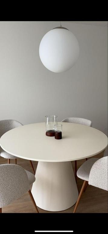 Japandi Eettafel - Beige, Rond, Ø120cm beschikbaar voor biedingen