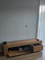 Massieve Eiken tv meubel, Ophalen, Gebruikt, 150 tot 200 cm, Minder dan 100 cm
