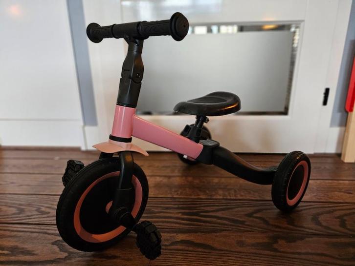 Topmark 4-in-1 Driewieler/Loopfiets Roze - Zo Goed Als Nieuw, Kinderen en Baby's, Speelgoed | Buiten | Voertuigen en Loopfietsen