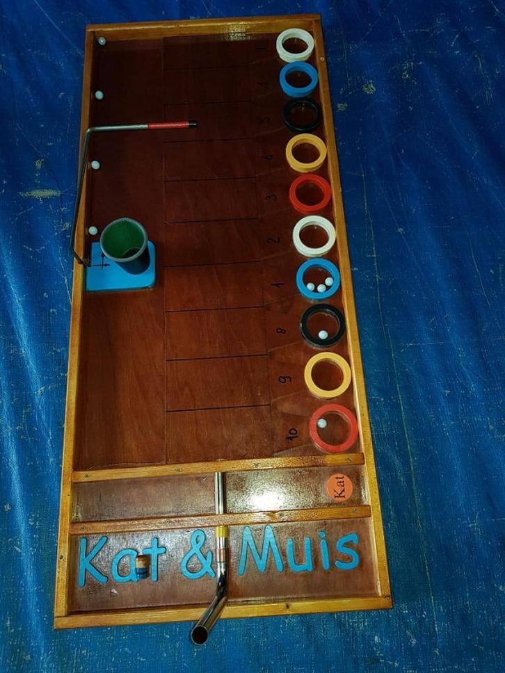 oud Hollandse spellen tafel kat en muis spel bensan enter, Hobby en Vrije tijd, Feestartikelen | Verhuur, Zo goed als nieuw, Overige