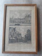 nieuwe poort te Goes. - De grote markt te Goes., Antiek en Kunst, Kunst | Etsen en Gravures, Ophalen