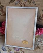 Mooie brocante fotolijst, bolglas, wit/goud, alleen hangen, Ophalen of Verzenden