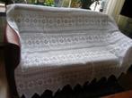 GEHAAKT WIT KATOENEN KLEED / SPREI BROCANTE MOOI STRAK, Ophalen of Verzenden