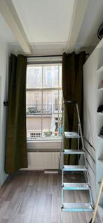 Gordijnen groen verduisterend, Ophalen of Verzenden, Zo goed als nieuw, Groen, 200 cm of meer