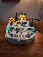 Kerstdorp kersttafereel ijsbaan bewegend, licht en muziek, Diversen, Kerst, Ophalen, Zo goed als nieuw