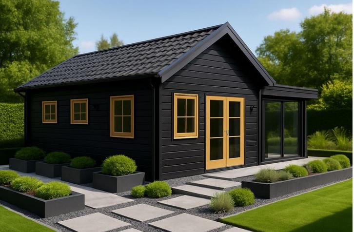 Mantelzorgwoning Kesteren Chalet  840cm x 730cm New, Tuin en Terras, Tuinhuizen, Nieuw, Overige typen, Hout, 500 cm of meer, 400 cm of meer