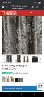 Velvet Croco Gordijnen - Nieuwstaat - 2 Stuks, Huis en Inrichting, Ophalen, Nieuw, Grijs, Modern