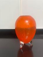 Oranje DUTZ Vaasje op Pootjes - Glaswerk, Ophalen of Verzenden, Oranje, Glas, Minder dan 50 cm