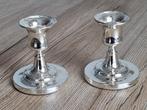2 Mooie Vintage Silverplated Diner Tafel Kandelaars Kerstmis, Overige materialen, Gebruikt, Verzenden, Groen