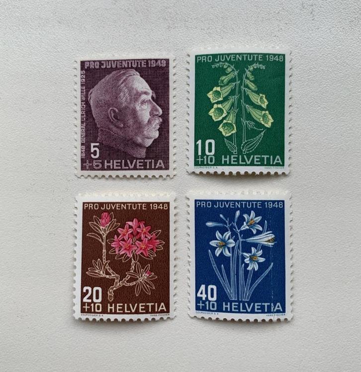 1948 Michel 514-517 Postfris, Postzegels en Munten, Postzegels | Europa | Zwitserland, Postfris, Ophalen of Verzenden