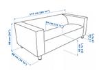Bank, Klippan van IKEA - zwart, Ophalen, 150 tot 200 cm, Tweepersoons, 75 tot 100 cm