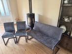 Eetkamer set - 2 stoelen en bankje, Ophalen, Twee, Zo goed als nieuw, Stof