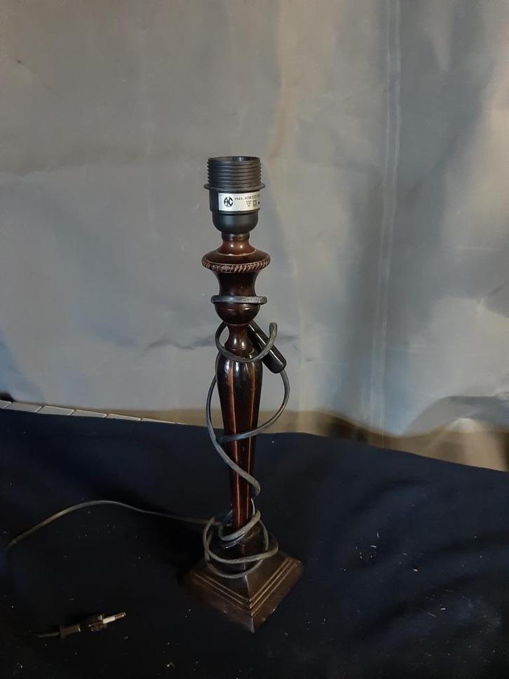 Vintage Keramieken Lampenvoet - Bruin/Zwart, Antiek en Kunst, Antiek | Lampen, Ophalen of Verzenden