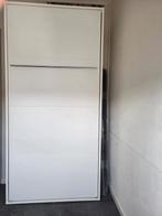 Een persoons opklapbaar bedkast, Huis en Inrichting, Ophalen, Eenpersoons, Wit, Modern