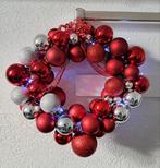 Kerstkrans 40 cm van ballen, rood, zilver, goud, Ophalen, Zo goed als nieuw