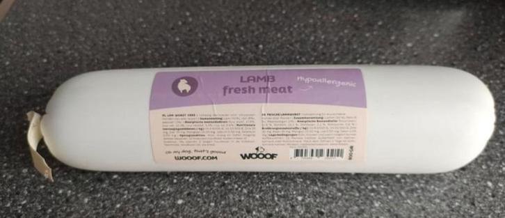Woof worsten 7 st. à 800g, hypoallergeen lam, Dieren en Toebehoren, Dierenvoeding, Hond, Ophalen