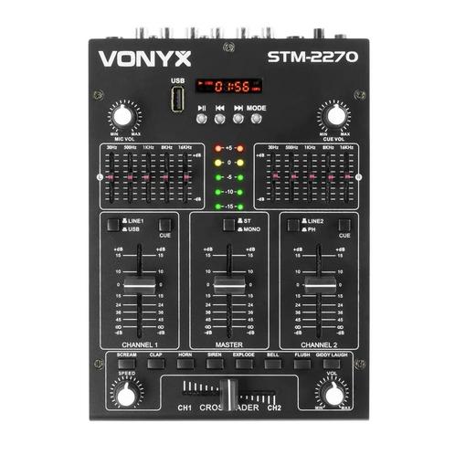 Vonyx STM2270 DJ Mixer met Bluetooth, MP3 & geluidseffecten, Muziek en Instrumenten, Dj-sets en Draaitafels, Zo goed als nieuw