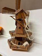 Houten Windmolen lamp, Huis en Inrichting, Lampen | Tafellampen, Ophalen of Verzenden, Gebruikt, Hout, Minder dan 50 cm