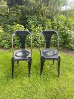 Industriële Zwarte Metalen Stoelen - Set van Twee, Ophalen, Gebruikt, Twee, Zwart