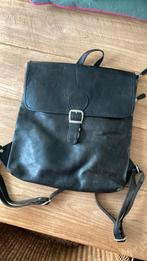 Zwart leren rugzak (vintage), Ophalen of Verzenden, Zo goed als nieuw, 25 tot 40 cm, 30 tot 45 cm
