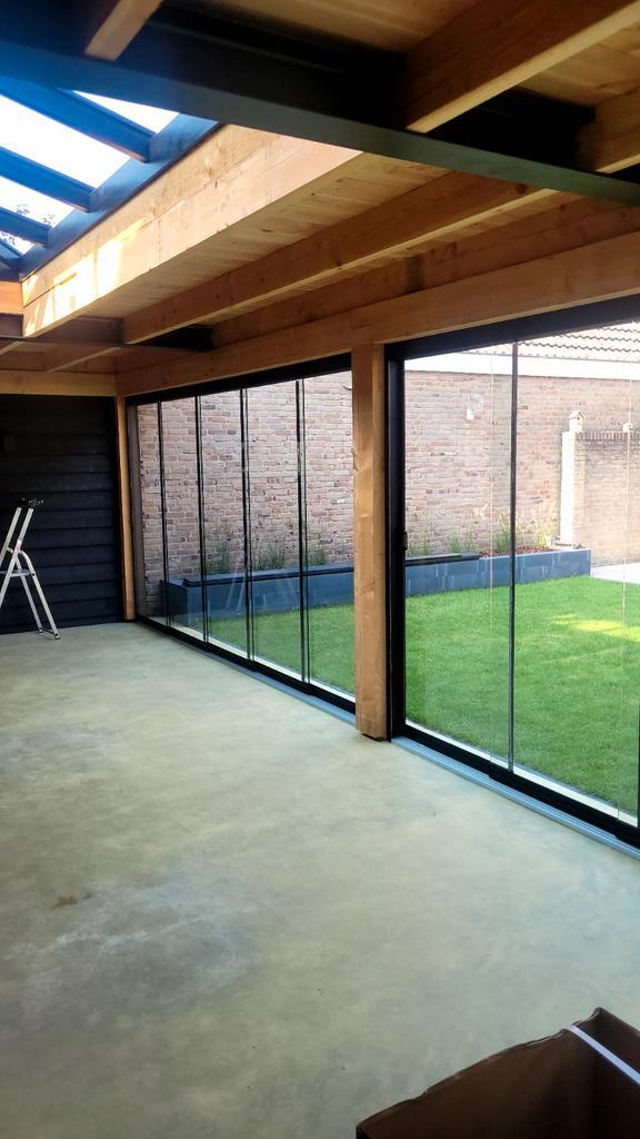 GRATIS MONTAGE GLAZENSCHUIFDEUREN !!, Tuin en Terras, Overkappingen, Nieuw, Veranda, Ophalen of Verzenden