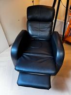 Lederen Relaxfauteuil Zwart, Huis en Inrichting, Fauteuils, Ophalen, Gebruikt, Leer, 75 tot 100 cm
