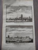 161/162  Workum  Gorinchem Kopergravure 18e Eeuw, Antiek en Kunst, Ophalen of Verzenden